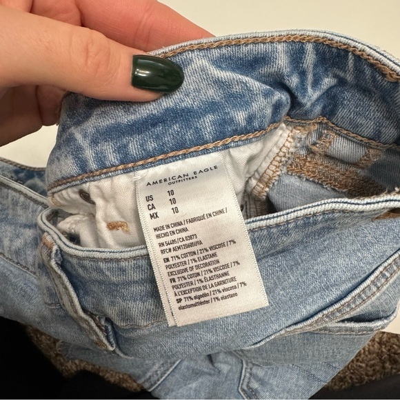 American eagle high rise shortie denim shorts size 10 - Picture 4 of 8